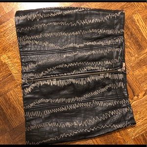 Black Leather Free People Skirt